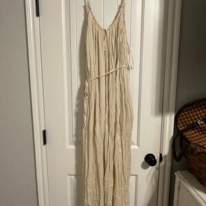 Urban Outfitters Cream boho Kiara wide leg pant suit NWT M